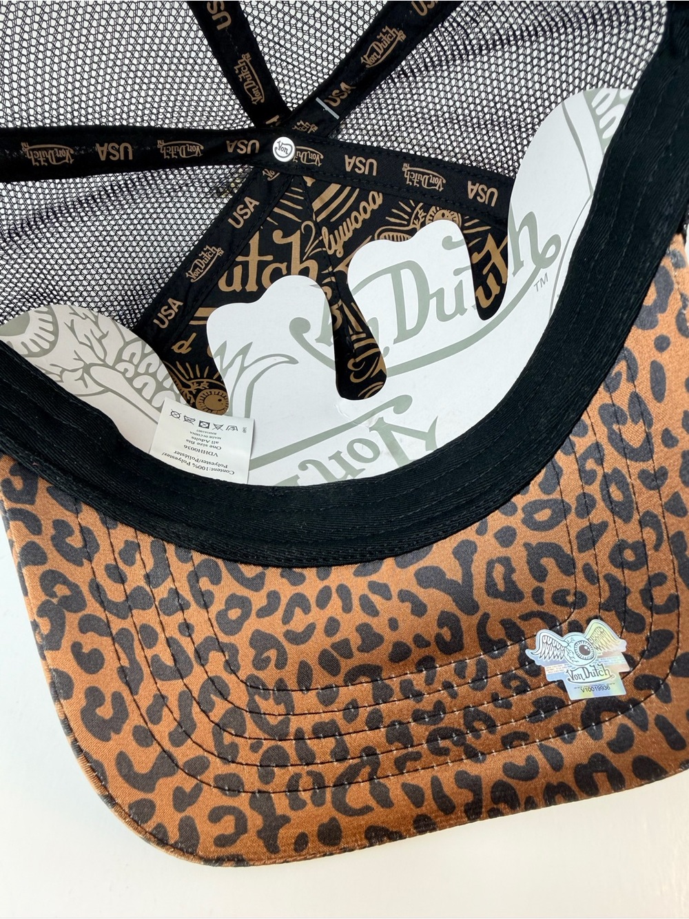 Von Dutch orange cheetah velvet trucker hat SnapBack Y2K - Picture 3 of 4